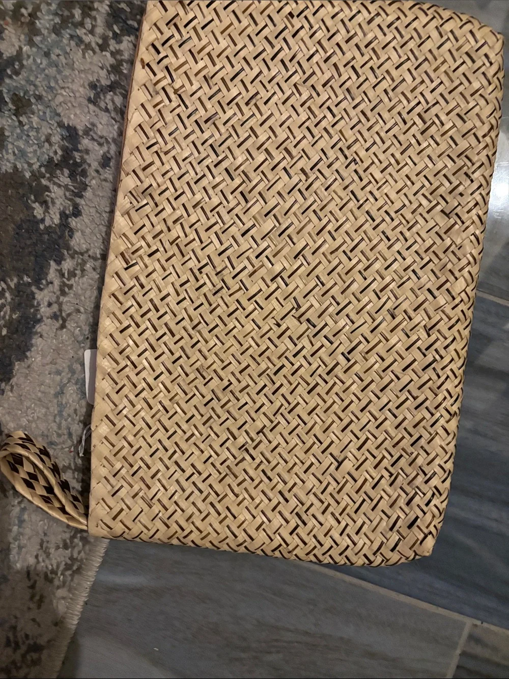 Woven Straw Zip Pouch Clutch - Natural#023 Bundle of three- NWOT
